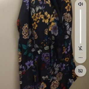 Black Floral Dress with Purple & Mustard Blooms